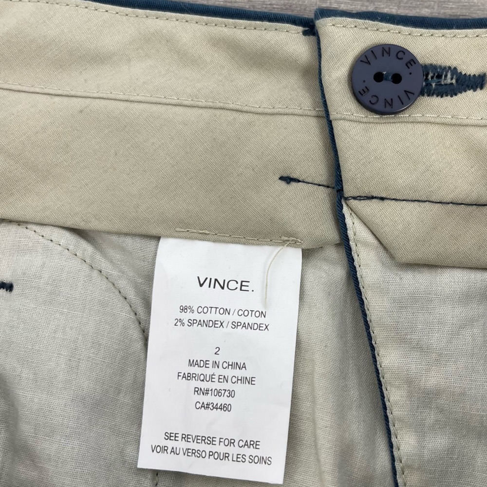 Vince Rolled Cuffed Chino Shorts Blue NWT Classic Preppy Women’s Size 2 - Picture 11 of 15
